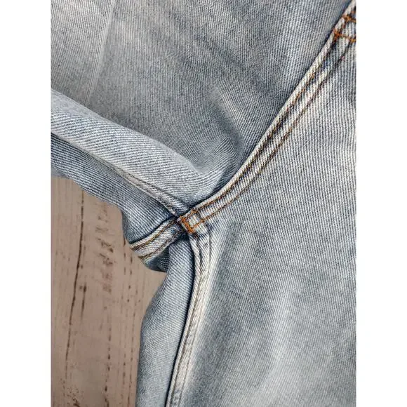 Cleo + Wolf Patchwork Distressed Light-Wash High-Rise Straight Jeans Women's 29 - Picture 6 of 15